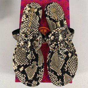 Tory Burch Miller Stamped Snake Print Sandals Sz 10.5